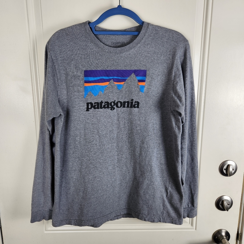 Patagonia Men's Shirt Organic Cotton Long Sleeve Gray Regular Fit Size M